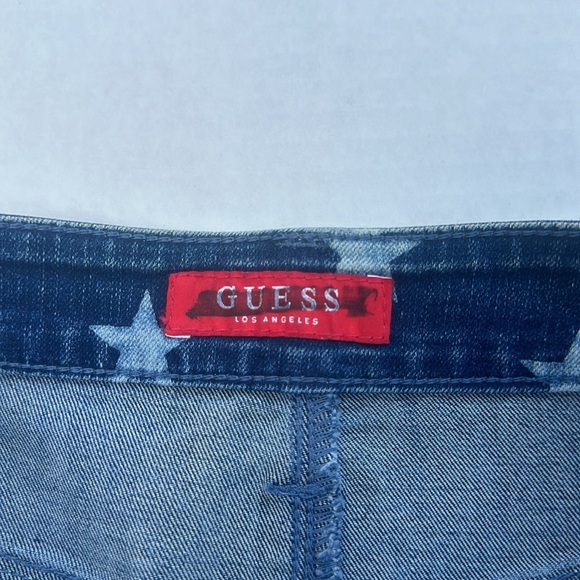 New GUESS Women’s American Flag Denim Short SZ 27 - Picture 3 of 6